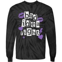 Bad Idea Right Purple Butterflies Lips Tie-Dye Long Sleeve Shirt