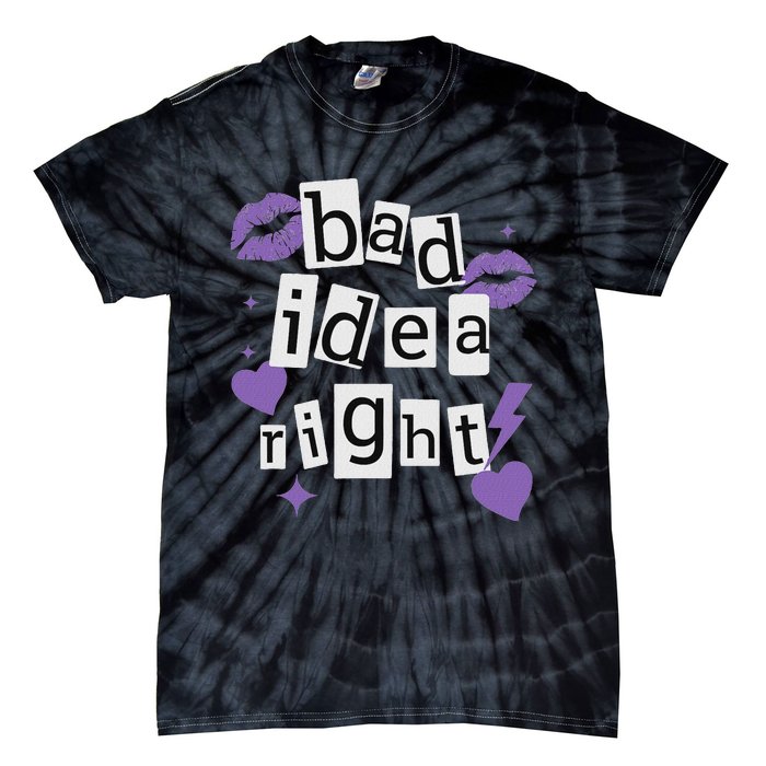 Bad Idea Right Purple Butterflies Lips Tie-Dye T-Shirt