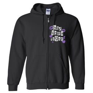 Bad Idea Right Purple Butterflies Lips Full Zip Hoodie