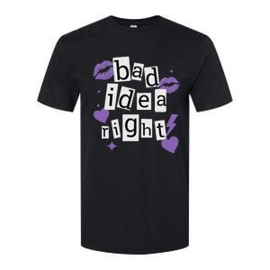 Bad Idea Right Purple Butterflies Lips Softstyle CVC T-Shirt