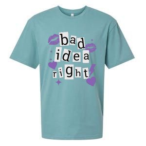 Bad Idea Right Purple Butterflies Lips Sueded Cloud Jersey T-Shirt