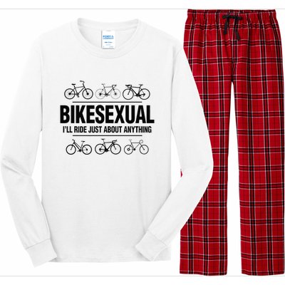 BikeSexual Ill Ride Anything Funny Biker Bicycling Gift Long Sleeve Pajama Set