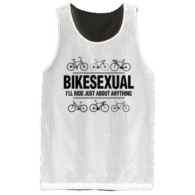 BikeSexual Ill Ride Anything Funny Biker Bicycling Gift Mesh Reversible Basketball Jersey Tank