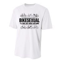 BikeSexual Ill Ride Anything Funny Biker Bicycling Gift Performance Sprint T-Shirt