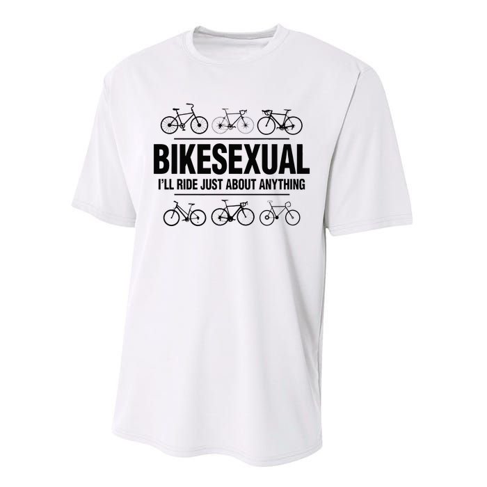 BikeSexual Ill Ride Anything Funny Biker Bicycling Gift Performance Sprint T-Shirt