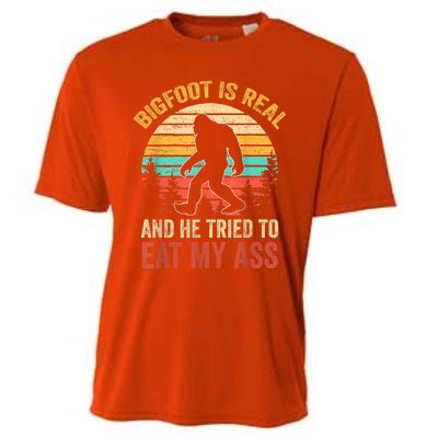 Bigfoot Is Real And He Tried To Eat My Ass Funny Sasquatch Cooling Performance Crew T-Shirt