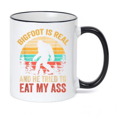 Bigfoot Is Real And He Tried To Eat My Ass Funny Sasquatch 11oz Black Color Changing Mug