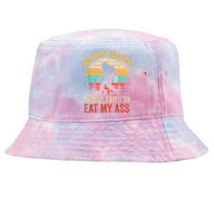 Bigfoot Is Real And He Tried To Eat My Ass Funny Sasquatch Tie-Dyed Bucket Hat