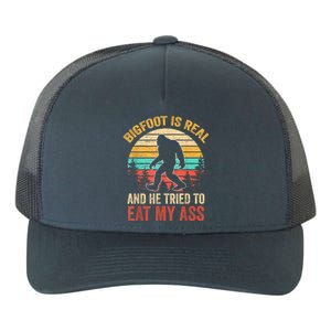 Bigfoot Is Real And He Tried To Eat My Ass Funny Sasquatch Yupoong Adult 5-Panel Trucker Hat