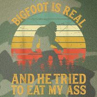 Bigfoot Is Real And He Tried To Eat My Ass Funny Sasquatch Legacy Tie Dye Trucker Hat