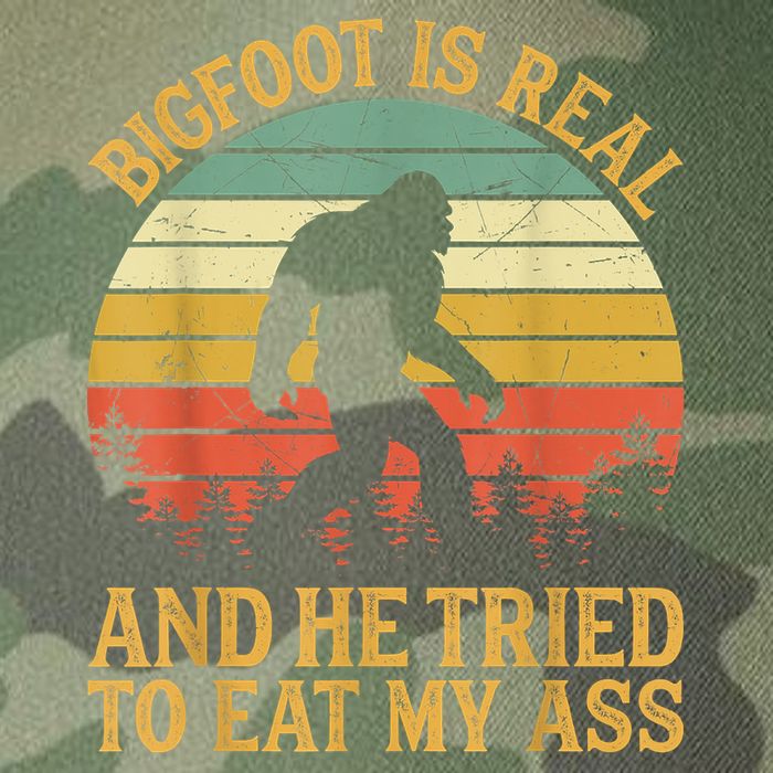 Bigfoot Is Real And He Tried To Eat My Ass Funny Sasquatch Legacy Tie Dye Trucker Hat