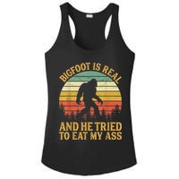 Bigfoot Is Real And He Tried To Eat My Ass Funny Sasquatch Ladies PosiCharge Competitor Racerback Tank