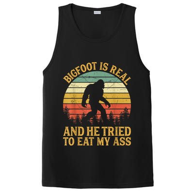 Bigfoot Is Real And He Tried To Eat My Ass Funny Sasquatch PosiCharge Competitor Tank