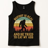 Bigfoot Is Real And He Tried To Eat My Ass Funny Sasquatch Tank Top