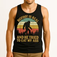 Bigfoot Is Real And He Tried To Eat My Ass Funny Sasquatch Tank Top