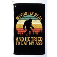 Bigfoot Is Real And He Tried To Eat My Ass Funny Sasquatch Golf Towel