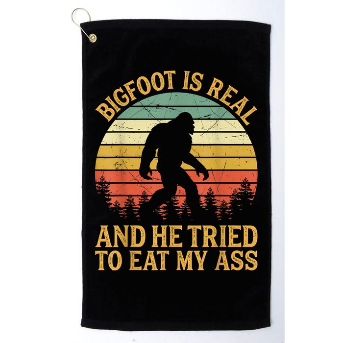 Bigfoot Is Real And He Tried To Eat My Ass Funny Sasquatch Golf Towel