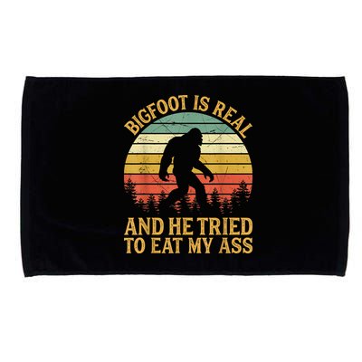 Bigfoot Is Real And He Tried To Eat My Ass Funny Sasquatch Microfiber Hand Towel