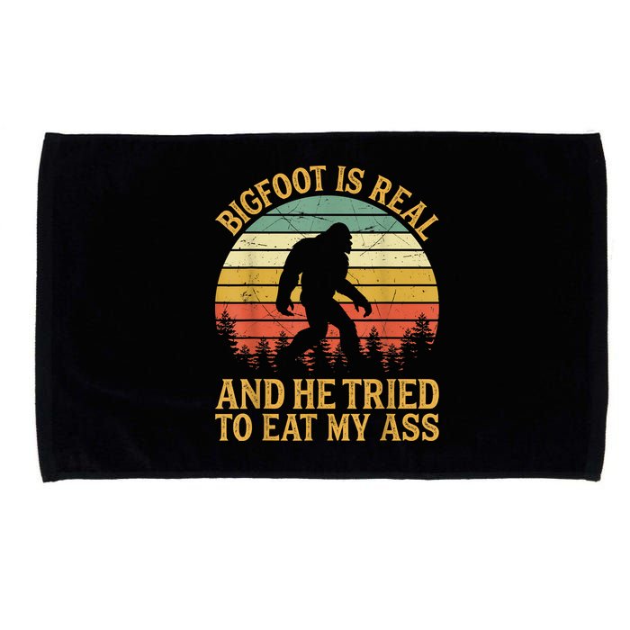 Bigfoot Is Real And He Tried To Eat My Ass Funny Sasquatch Microfiber Hand Towel
