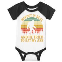 Bigfoot Is Real And He Tried To Eat My Ass Funny Sasquatch Infant Baby Jersey Bodysuit