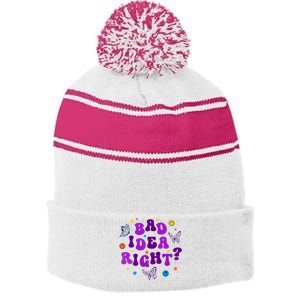 Bad Idea Right Guts 2024 Stripe Pom Pom Beanie