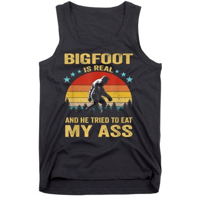 Bigfoot Is Real He Tried To Eat My Ass Retro Tank Top