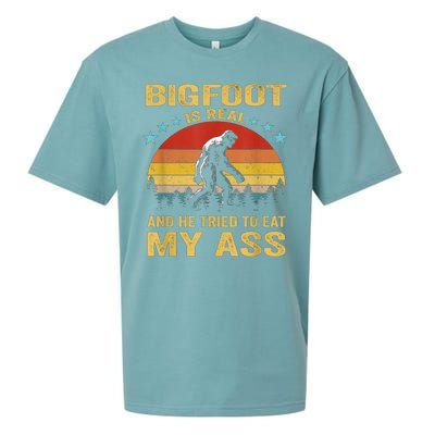 Bigfoot Is Real He Tried To Eat My Ass Retro Sueded Cloud Jersey T-Shirt