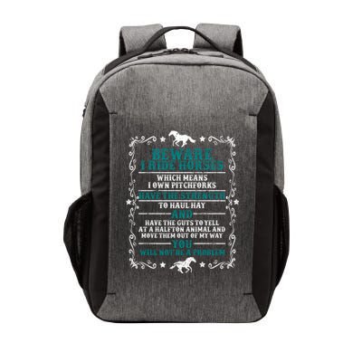 Beware I Ride Horses You Will Not Be A Problem Horse Lover Vector Backpack