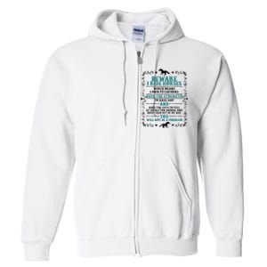 Beware I Ride Horses You Will Not Be A Problem Horse Lover Full Zip Hoodie