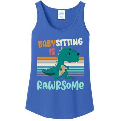 Babysitting Is Rawrsome Awesome Sitter Dinosaur Gift Ladies Essential Tank