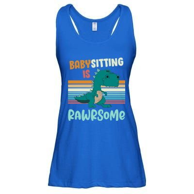 Babysitting Is Rawrsome Awesome Sitter Dinosaur Gift Ladies Essential Flowy Tank