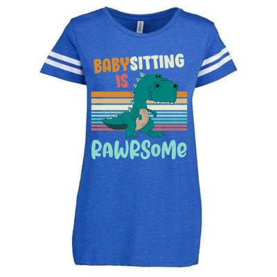 Babysitting Is Rawrsome Awesome Sitter Dinosaur Gift Enza Ladies Jersey Football T-Shirt