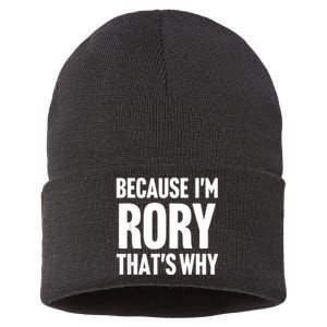 Because IM Rory ThatS Why Am Personalized Name Sustainable Knit Beanie