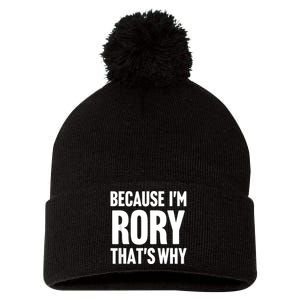 Because IM Rory ThatS Why Am Personalized Name Pom Pom 12in Knit Beanie