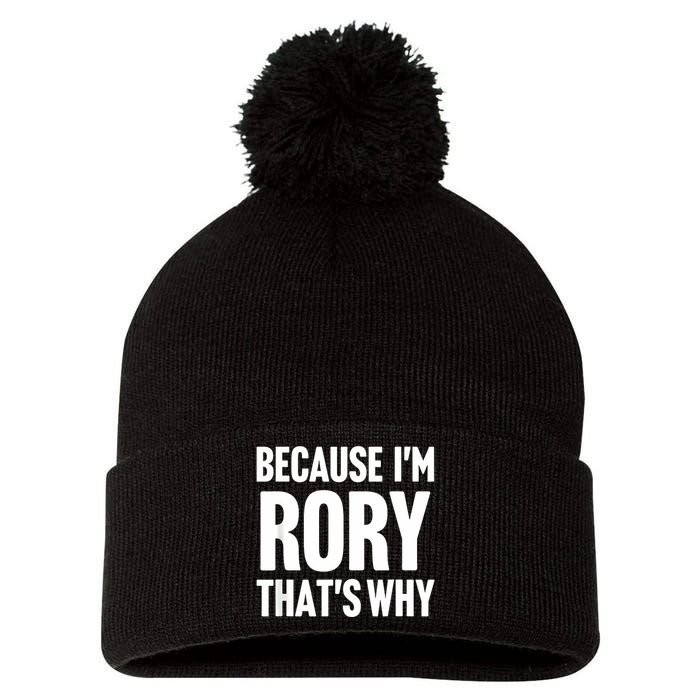 Because IM Rory ThatS Why Am Personalized Name Pom Pom 12in Knit Beanie