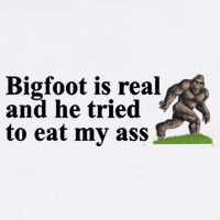 Bigfoot Is Real And He Tried To Eat My Ass Meme Cropped Pullover Crew