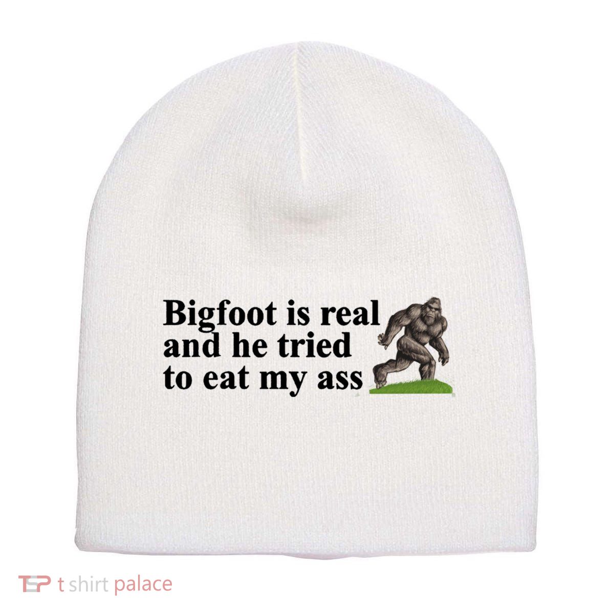 Bigfoot Is Real And He Tried To Eat My Ass Meme Short Acrylic Beanie