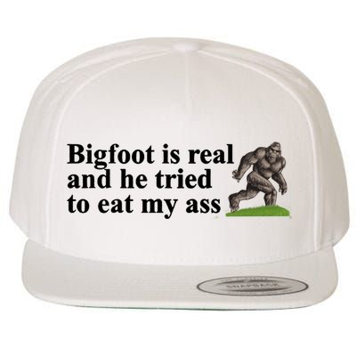 Bigfoot Is Real And He Tried To Eat My Ass Meme Wool Snapback Cap