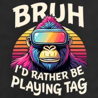 Bruh ID Rather Be Playing Tag Gorilla Wearing Vr Gamer Golf Towel