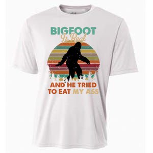 Bigfoot Is Real And He Tried To Eat My Ass Funny Cooling Performance Crew T-Shirt