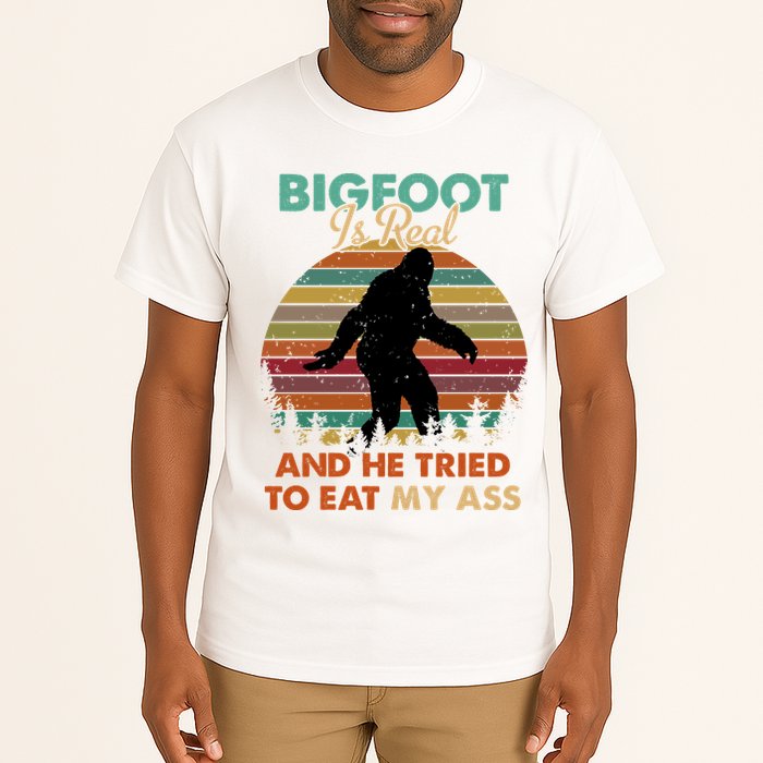 Bigfoot Is Real And He Tried To Eat My Ass Funny Tall T-Shirt