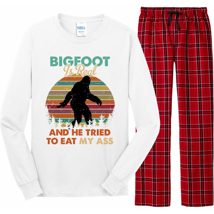 Bigfoot Is Real And He Tried To Eat My Ass Funny Long Sleeve Pajama Set