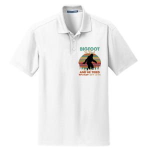 Bigfoot Is Real And He Tried To Eat My Ass Funny Dry Zone Grid Polo