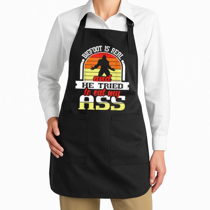 Bigfoot Is Real And He Tried To Funny Bigfoot Sasquatch Apron