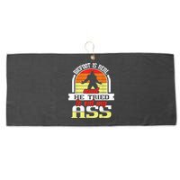 Bigfoot Is Real And He Tried To Funny Bigfoot Sasquatch Large Microfiber Waffle Golf Towel
