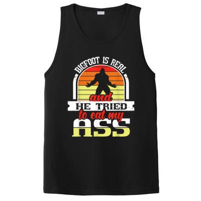 Bigfoot Is Real And He Tried To Funny Bigfoot Sasquatch PosiCharge Competitor Tank