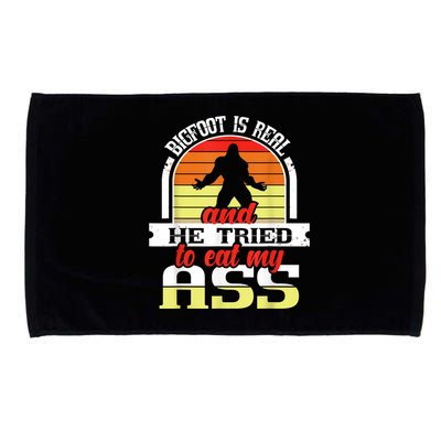 Bigfoot Is Real And He Tried To Funny Bigfoot Sasquatch Microfiber Hand Towel