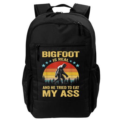 Bigfoot Is Real And He Tried To Eat My Ass Meme Retro Vintage Backpack