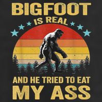 Bigfoot Is Real And He Tried To Eat My Ass Meme Retro Vintage Golf Towel