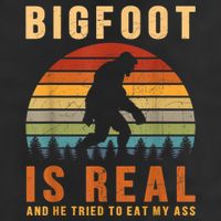 Bigfoot Is Real And He Tried To Eat My Ass Funny Sasquatch Garment-Dyed Fleece Hoodie